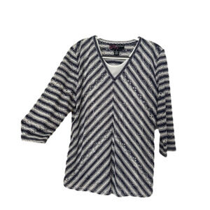 Peck & Peck Two-Piece Tank with 3/4 Sleeve Eyelet Top